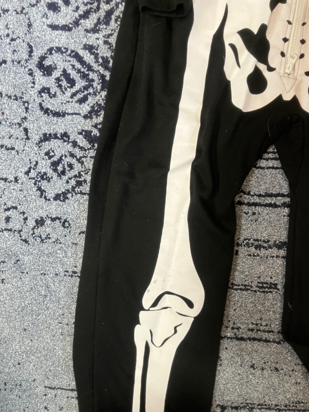 Tipsy Elves Black and White Skeleton Hoodie Onesie size small - Picture 4 of 5